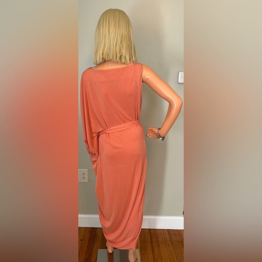 BCBGMAXAZRIA Women's Asymmetric One Shoulder Cocktail Dress coral - Picture 4 of 10